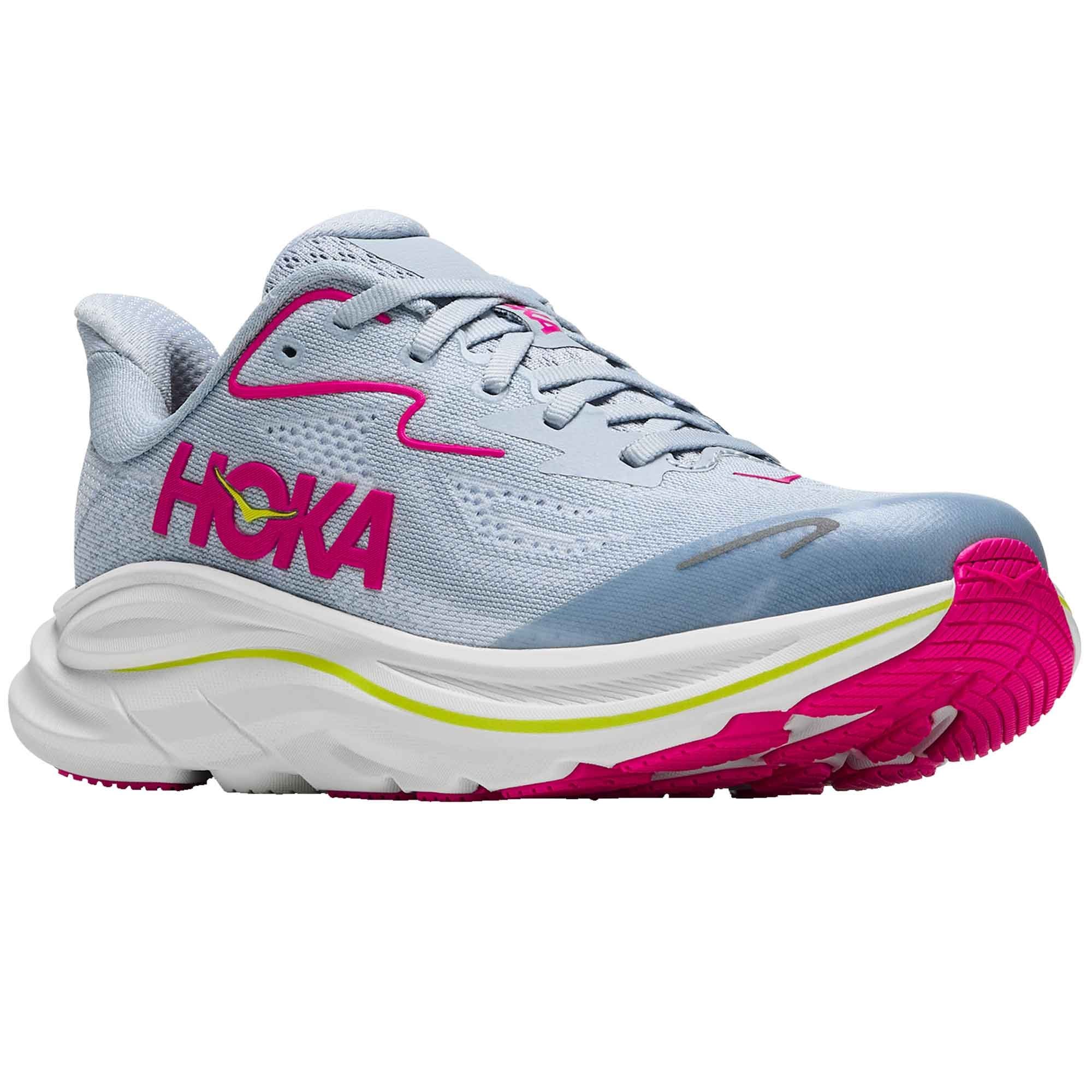 Clifton 10 Big Kids Running Shoe Overcast/Neon Dragonfruit