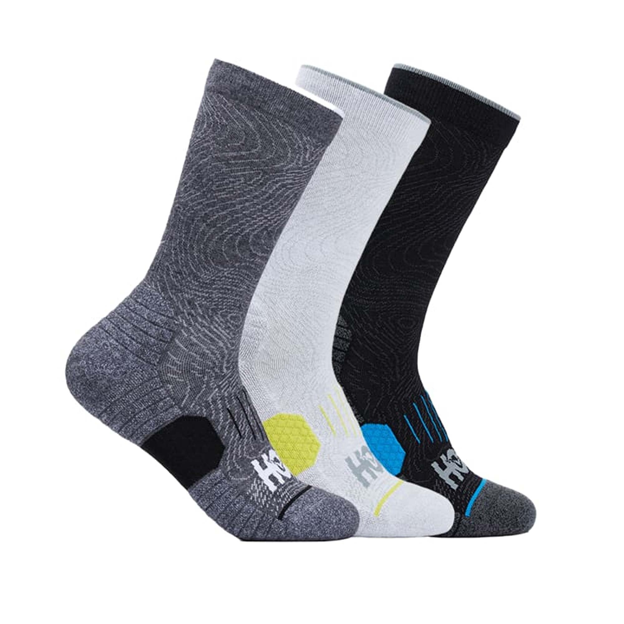 Crew Run Sock 3-Pack White/Black/Grey