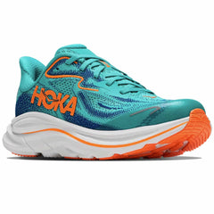Clifton 10 Big Kids Running Shoe Night Glow Blue/Electric Aqua