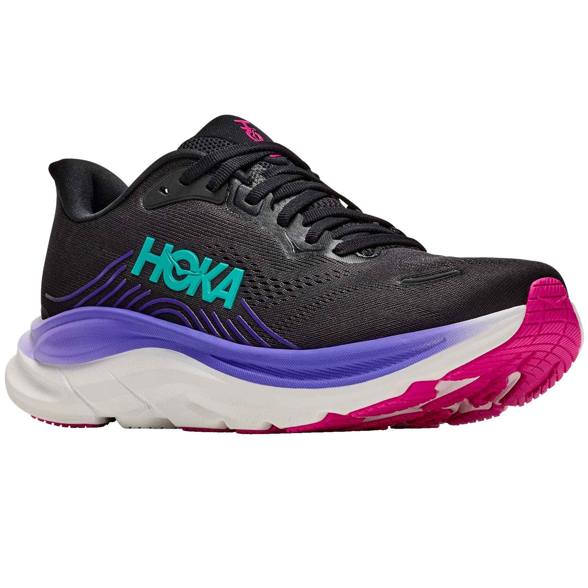 Clifton 11 Womens Running Shoes Black/Neon Nebula